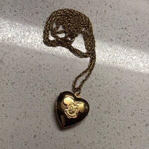 RARE Disney Gold Heart Locket